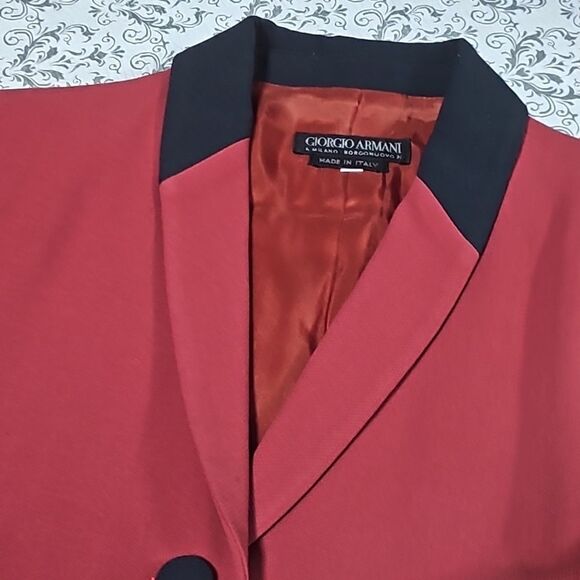 Vintage 80s Armani Red Equestrian Blazer Sport Jacket Read Discrimination - Picture 15 of 16